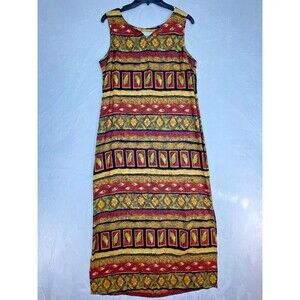 Just In Thyme Ltd Dress Womens Size 12P Floral Boho Maxi Rayon Casual Y2k